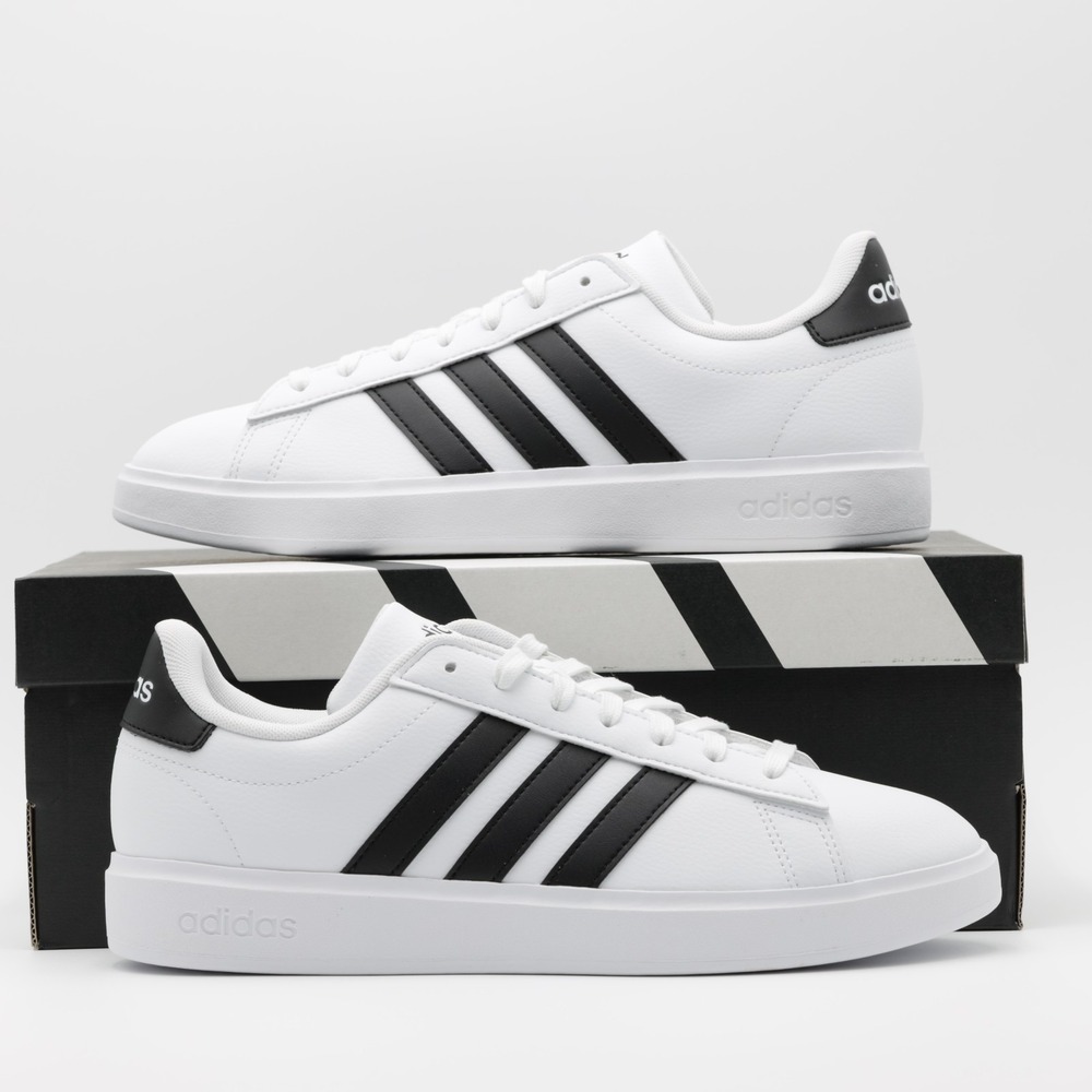 Adidas Women's Comfort Cushioned Grand Court 2.0 Shoes White/Black Size 9 - Picture 9 of 10